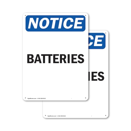 Signmission Batteries, 10 in W x Rectangle, Plastic OS-2PACK-NS-P-1014-V-10300